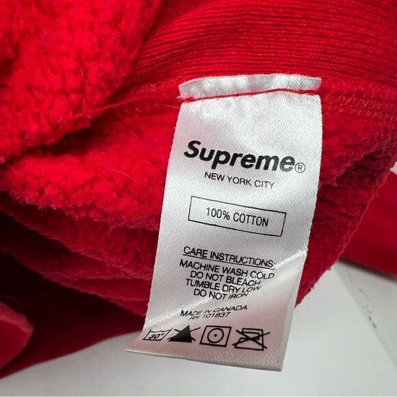 Supreme Cross Box Logo Hooded Sweatshirt Medium M Red Color - Picture 10 of 12
